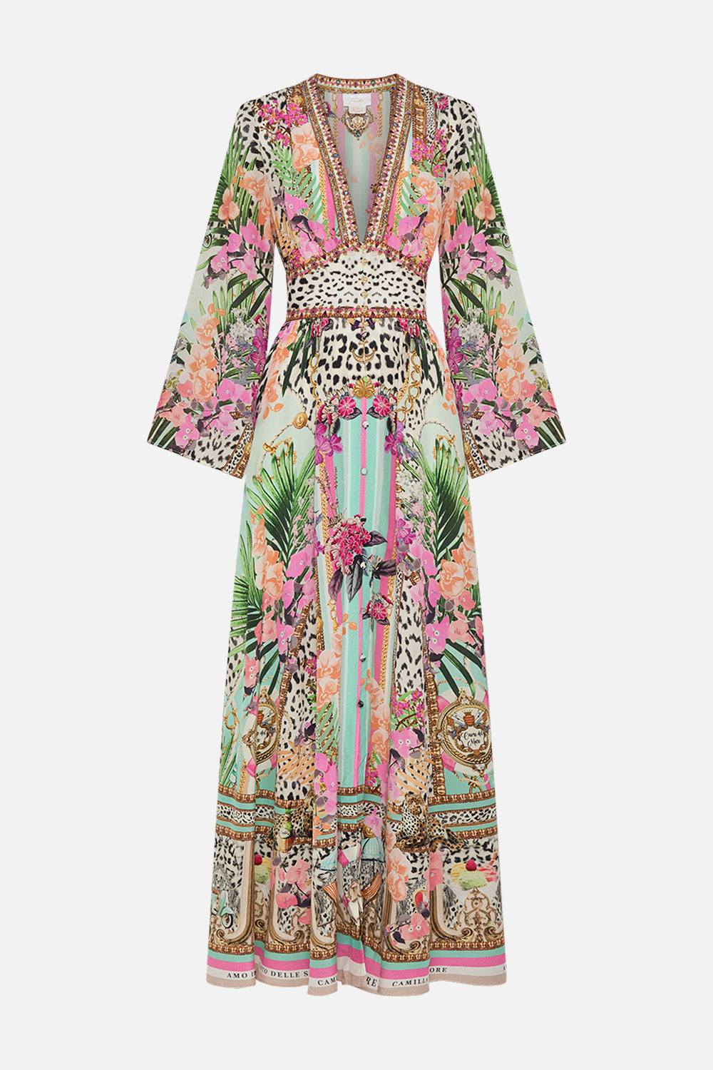 KIMONO SLEEVE DRESS WITH SHIRRING DETAIL DEAR AMORE MIO