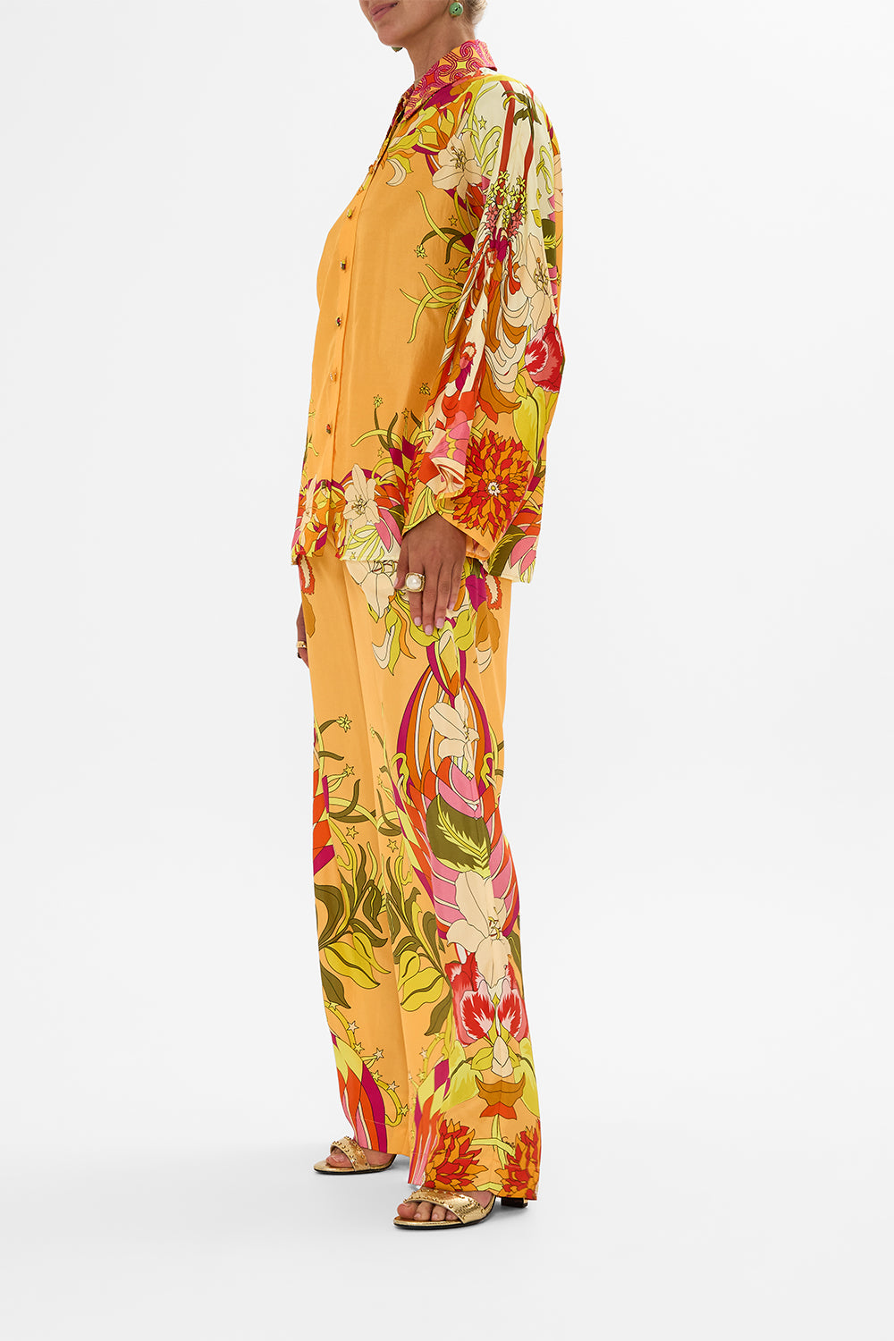 CAMILLA Floral Wide Sleeve Blouse in The Flower Child Society