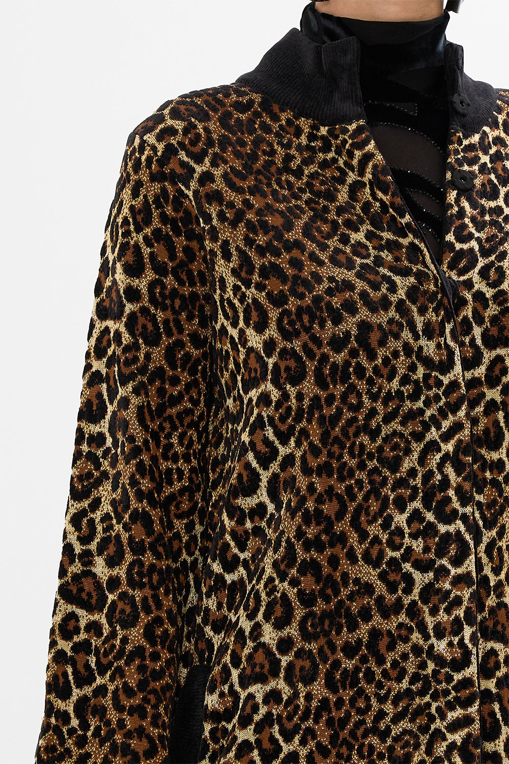 CAMILLA leopard A-line coat in Amsterglam print.