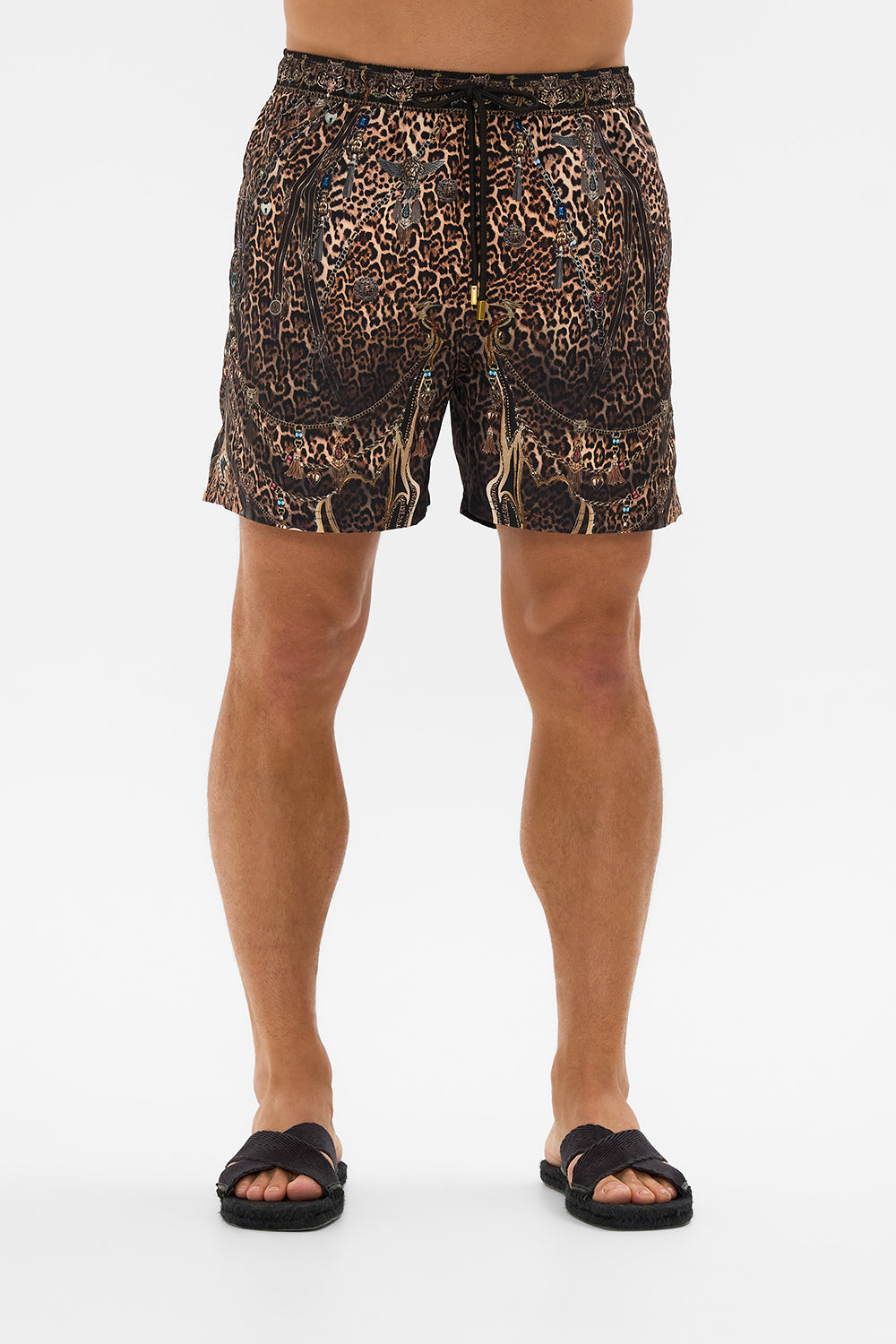 CAMILLA Leopard Mid Length Boardshort in Amsterglam print