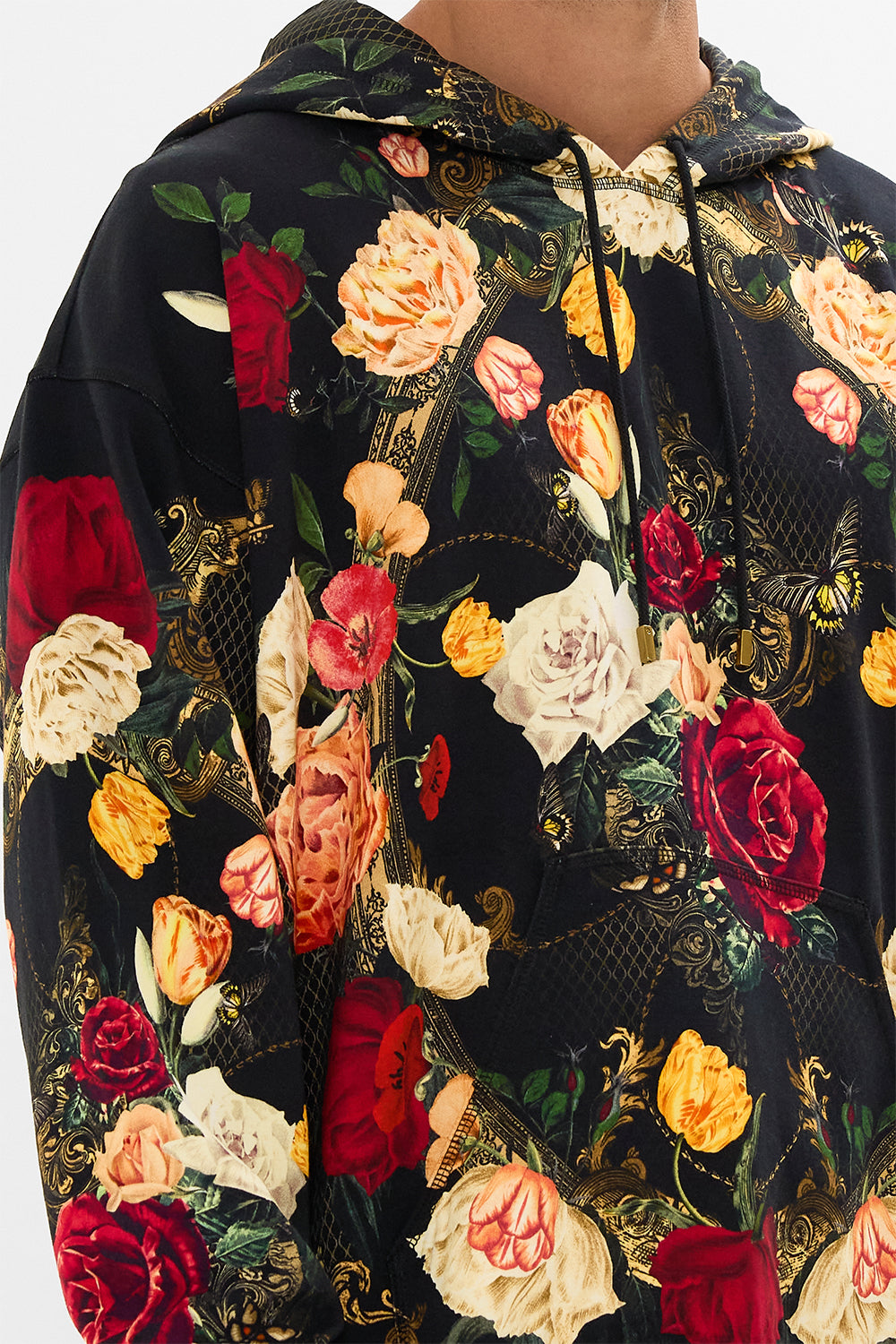 CAMILLA black oversized relaxed fit hoodie in Magic in the Manuscripts