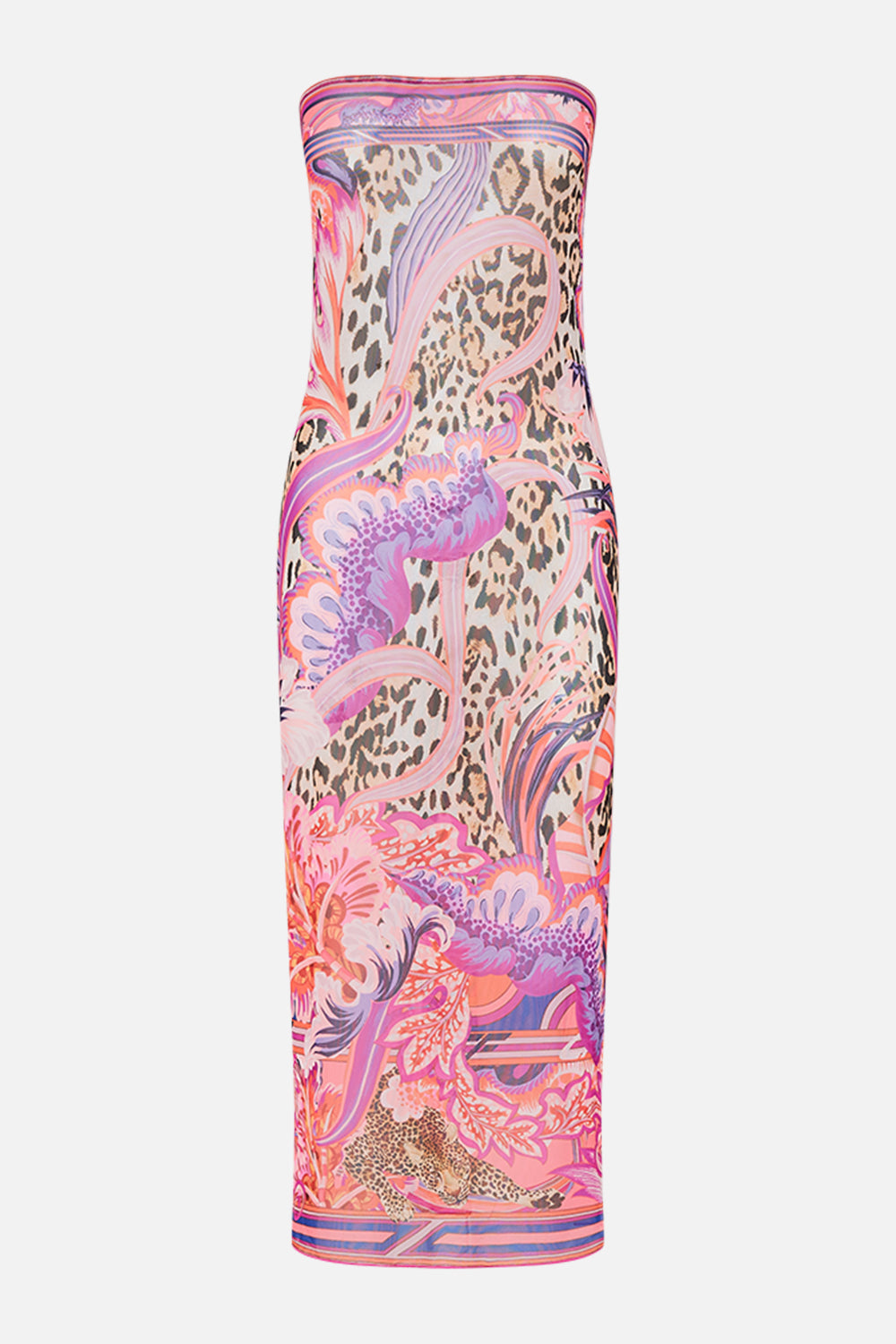 Product view of CAMILLA mesh dress in Viola Vintage print