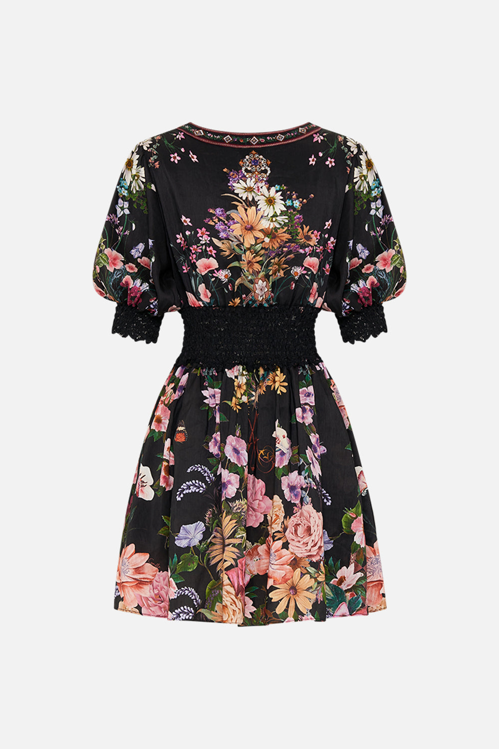 SHIRRED WAISTBAND MINI DRESS LETTERS FROM A VINEYARD