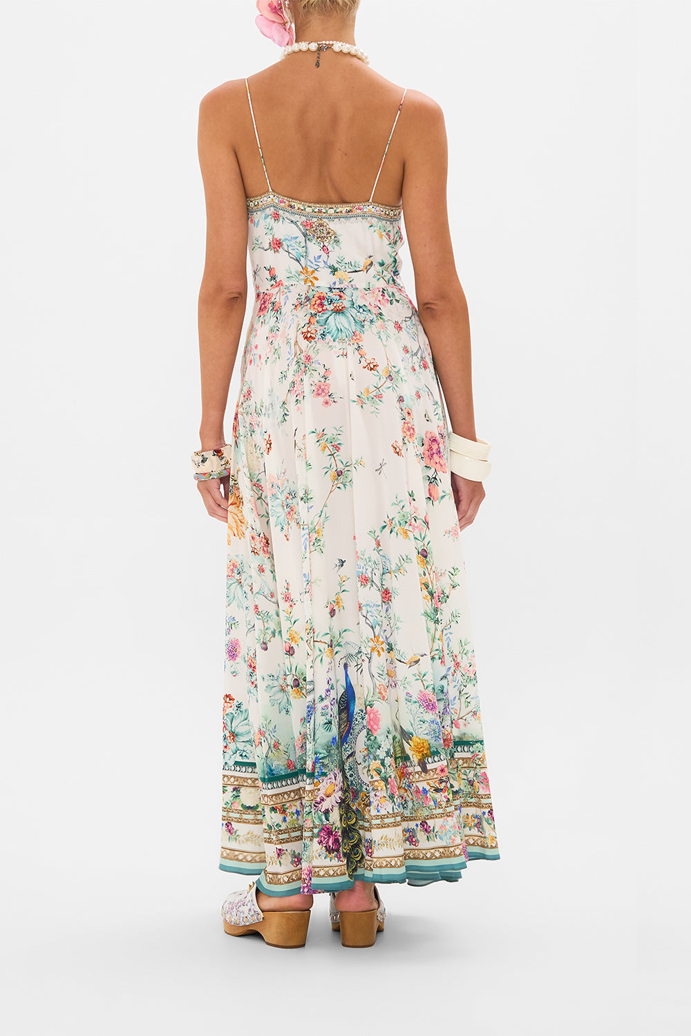 CAMILLA tie front maxi dress in Pluems and Parterres print