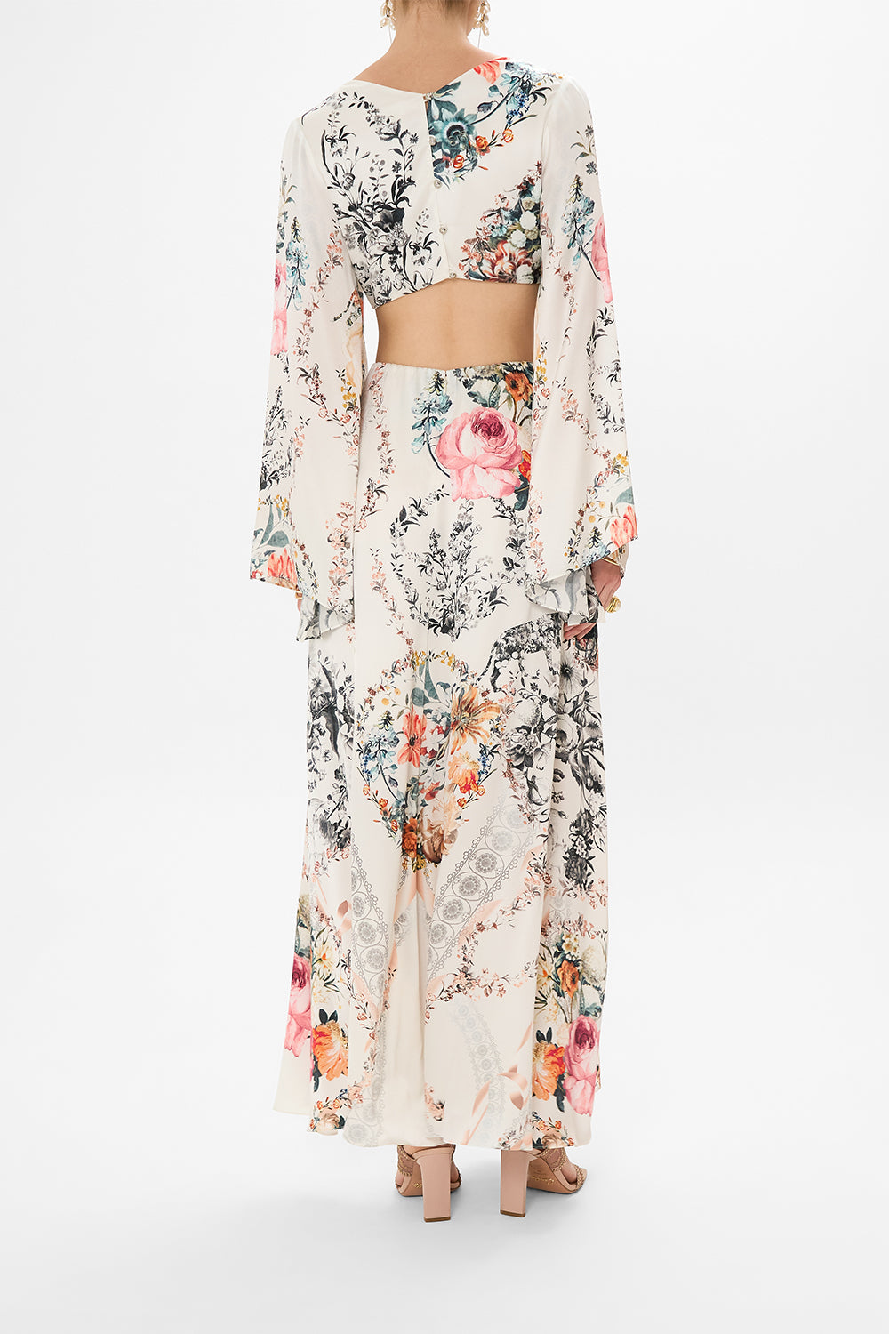 CAMILLA white floral print dress in De Haar Memoirs print