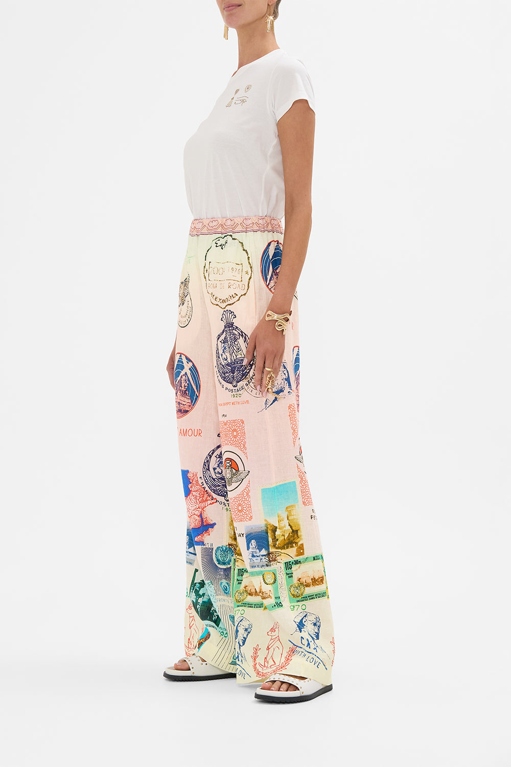 CAMILLA relaxed panel pant in Haute Passport print