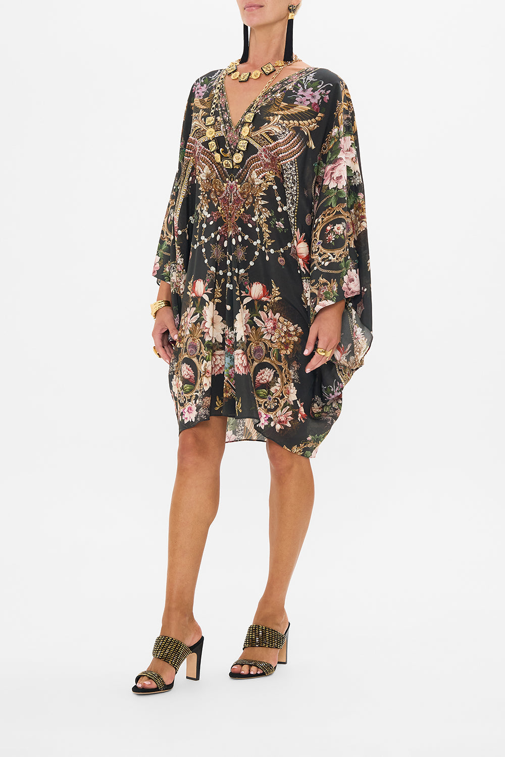 CAMILLA t shape kaftan in Dynasty Daze print.