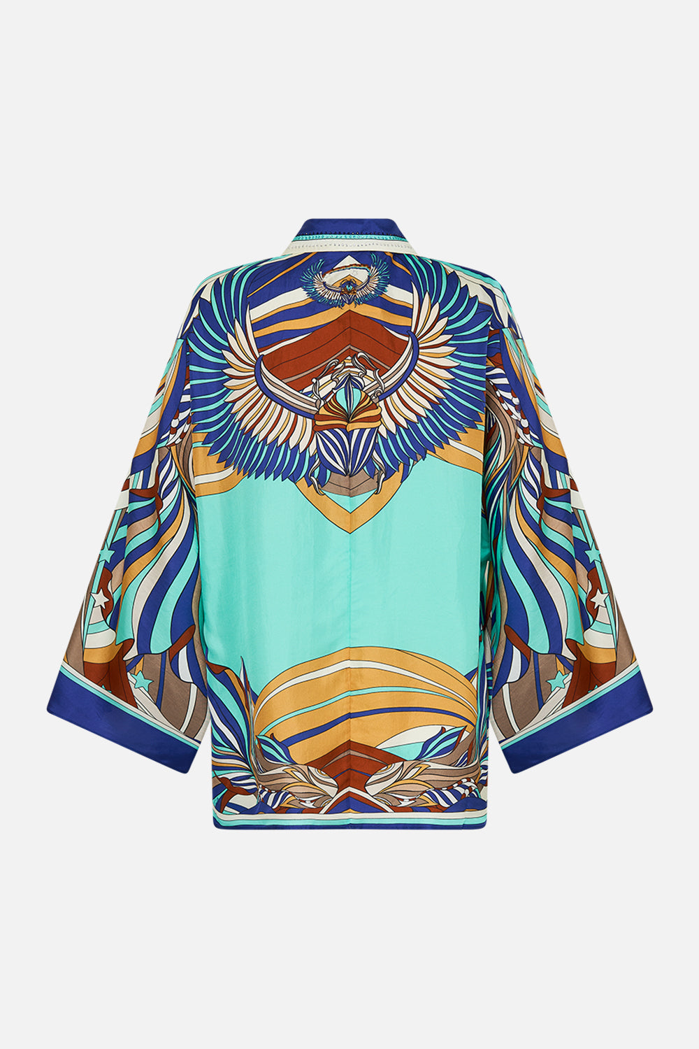 CAMILLA Wide Sleeve Blouse in Oasis Oracle print.