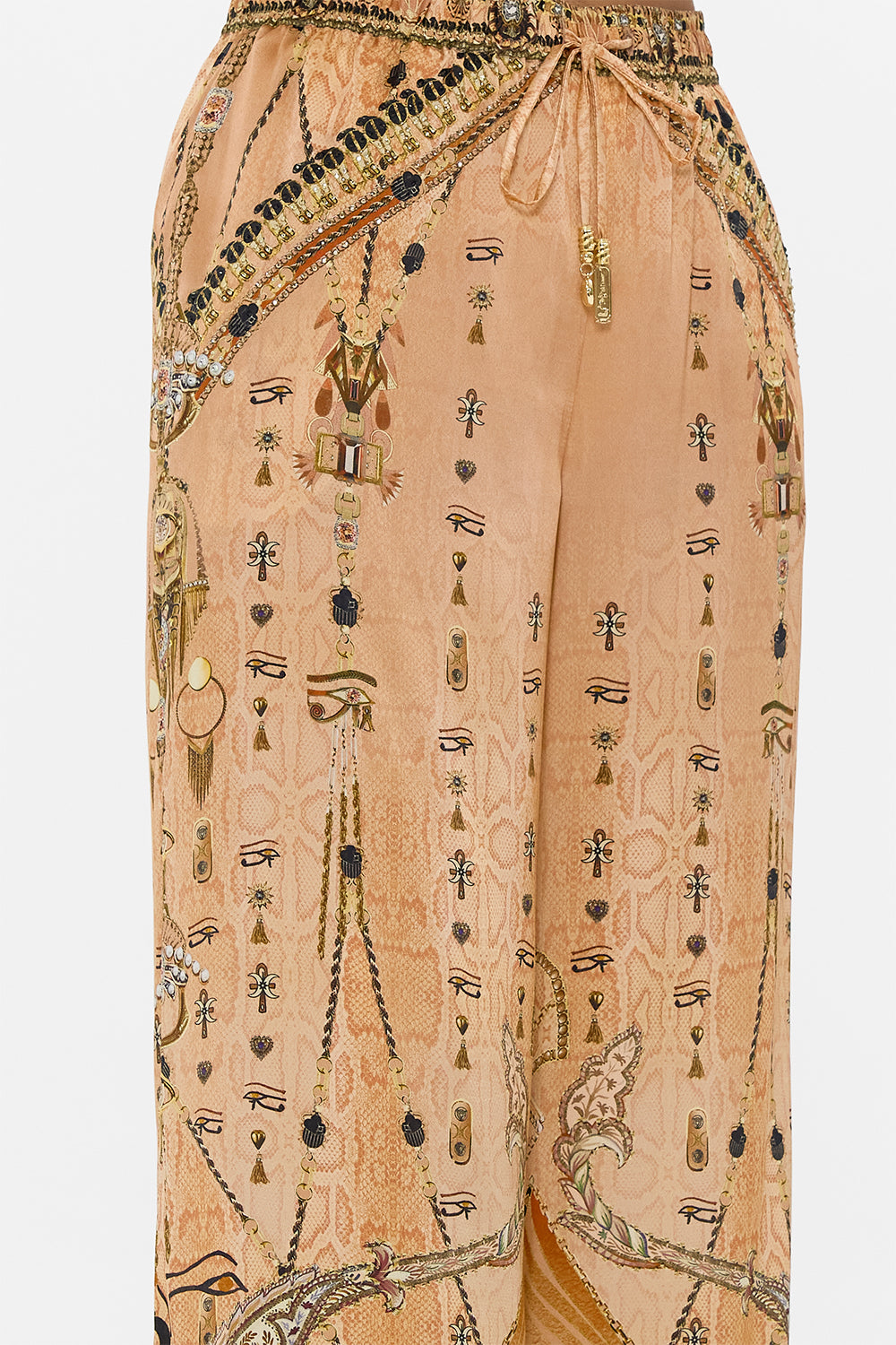 CAMILLA Gold Lounge Pant in Kingdom of Hieroglyphs Print