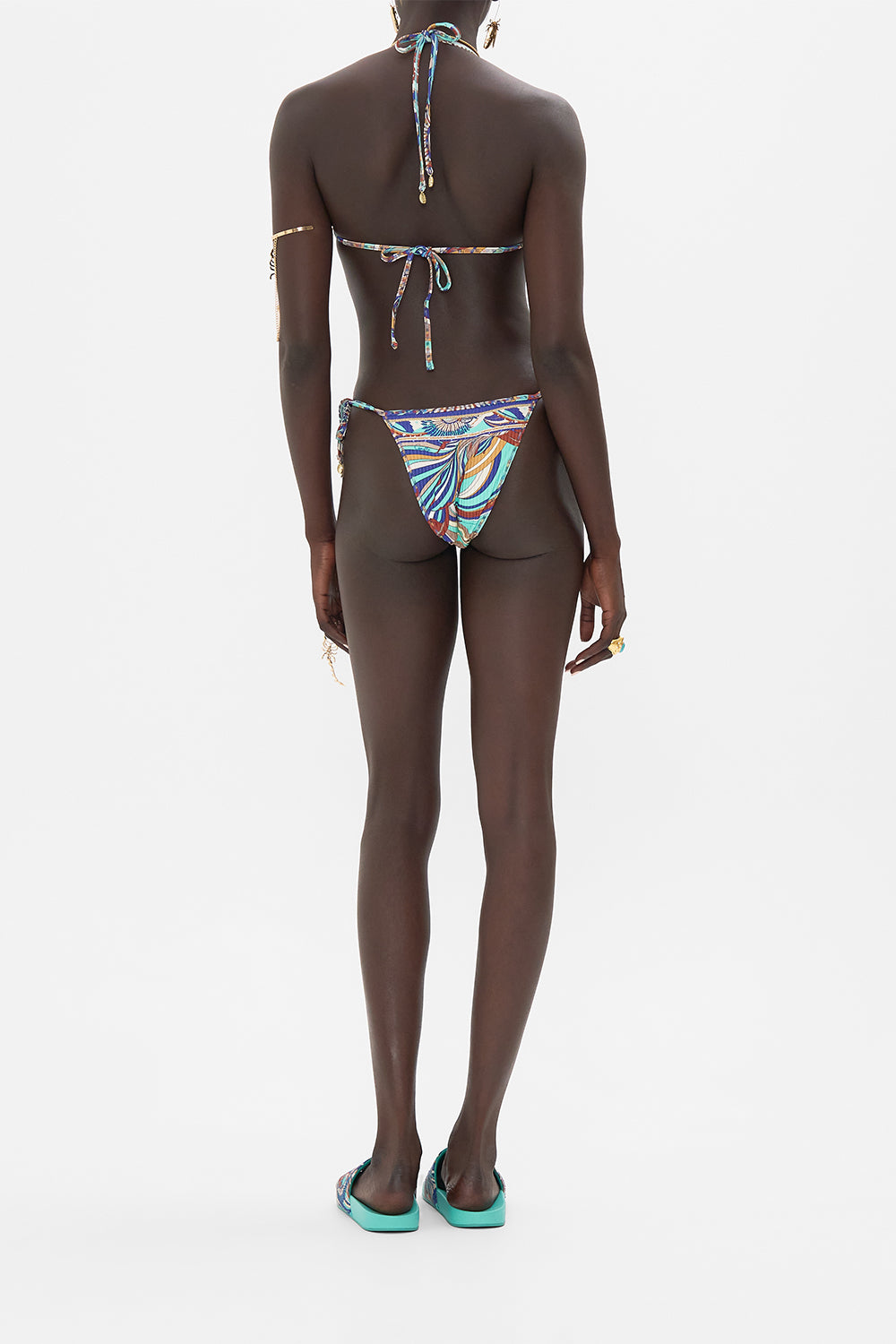 TRI BRA BIKINI WITH MULTICOLOUR STITCH DETAIL OASIS ORACLE