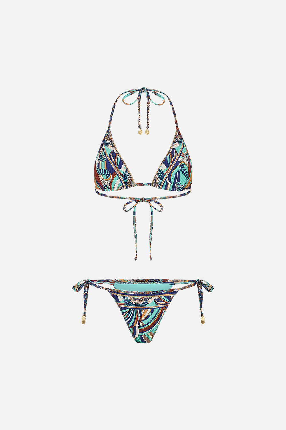 TRI BRA BIKINI WITH MULTICOLOUR STITCH DETAIL OASIS ORACLE