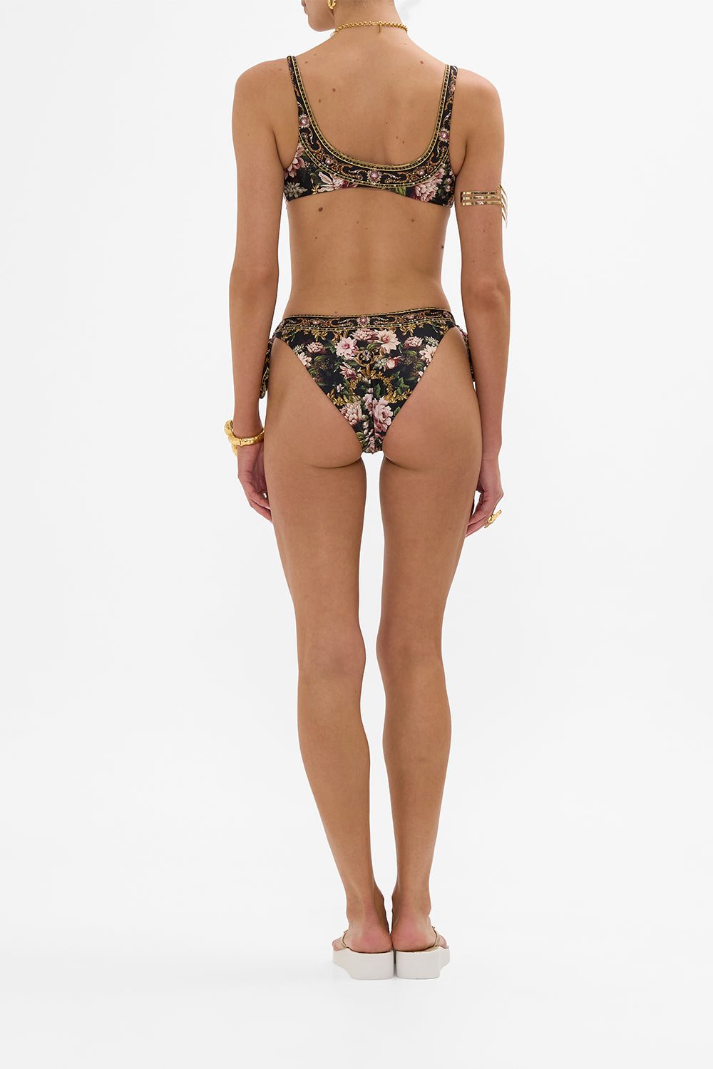 CAMILLA tie front bra in Dynasty Daze print.