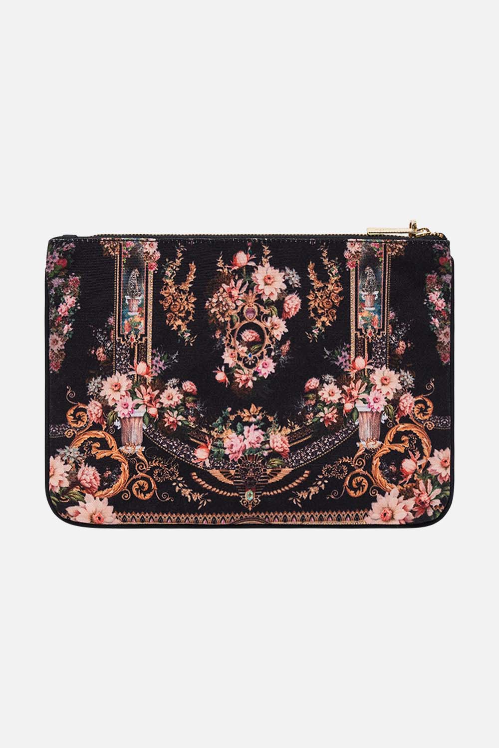 CAMILLA small canvas clutch in Dyansty Daze print.