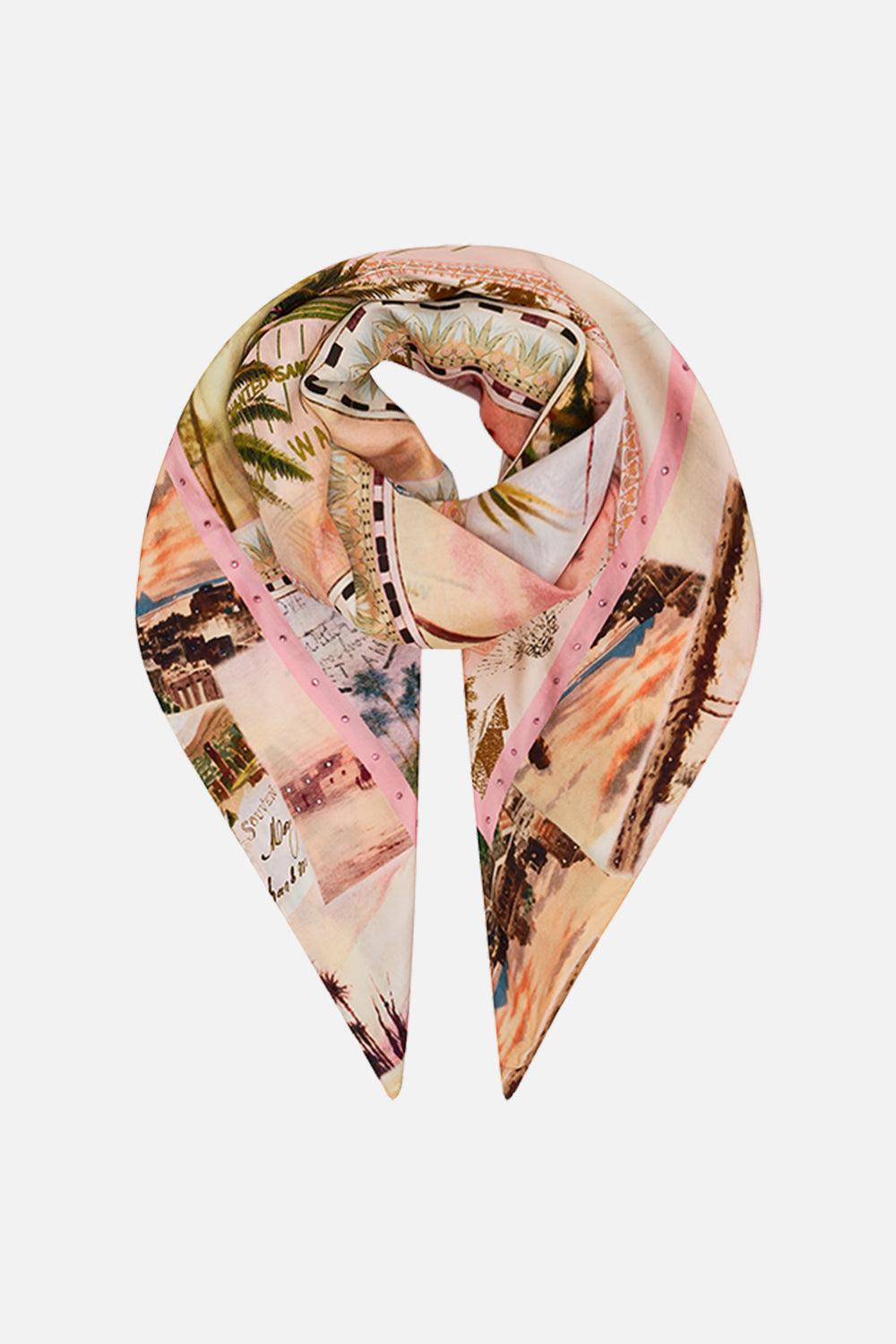 CAMILLA large square scarf in Milla's Got Mail print.