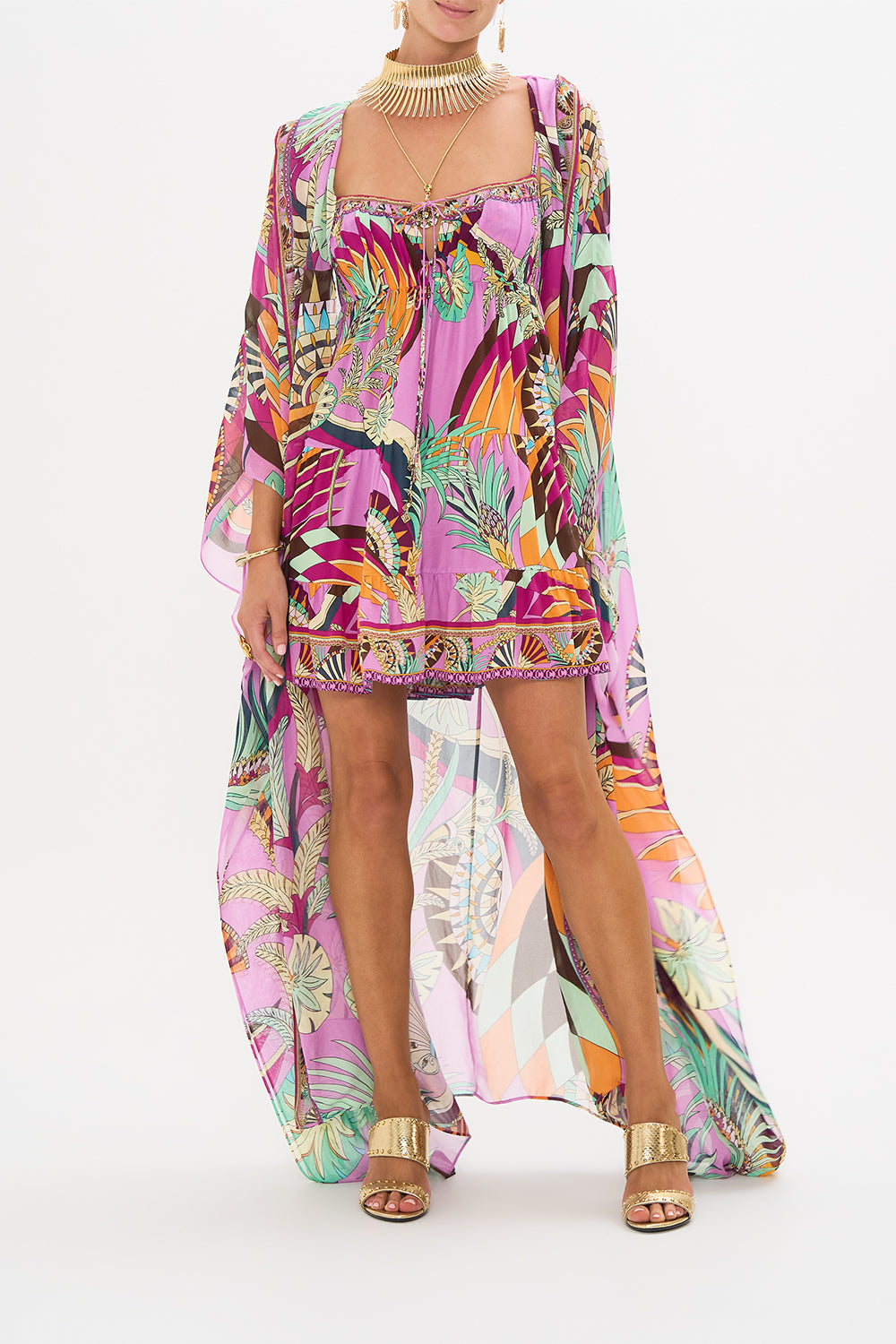 CAMILLA Oversized Robe in Giza Goddess print.