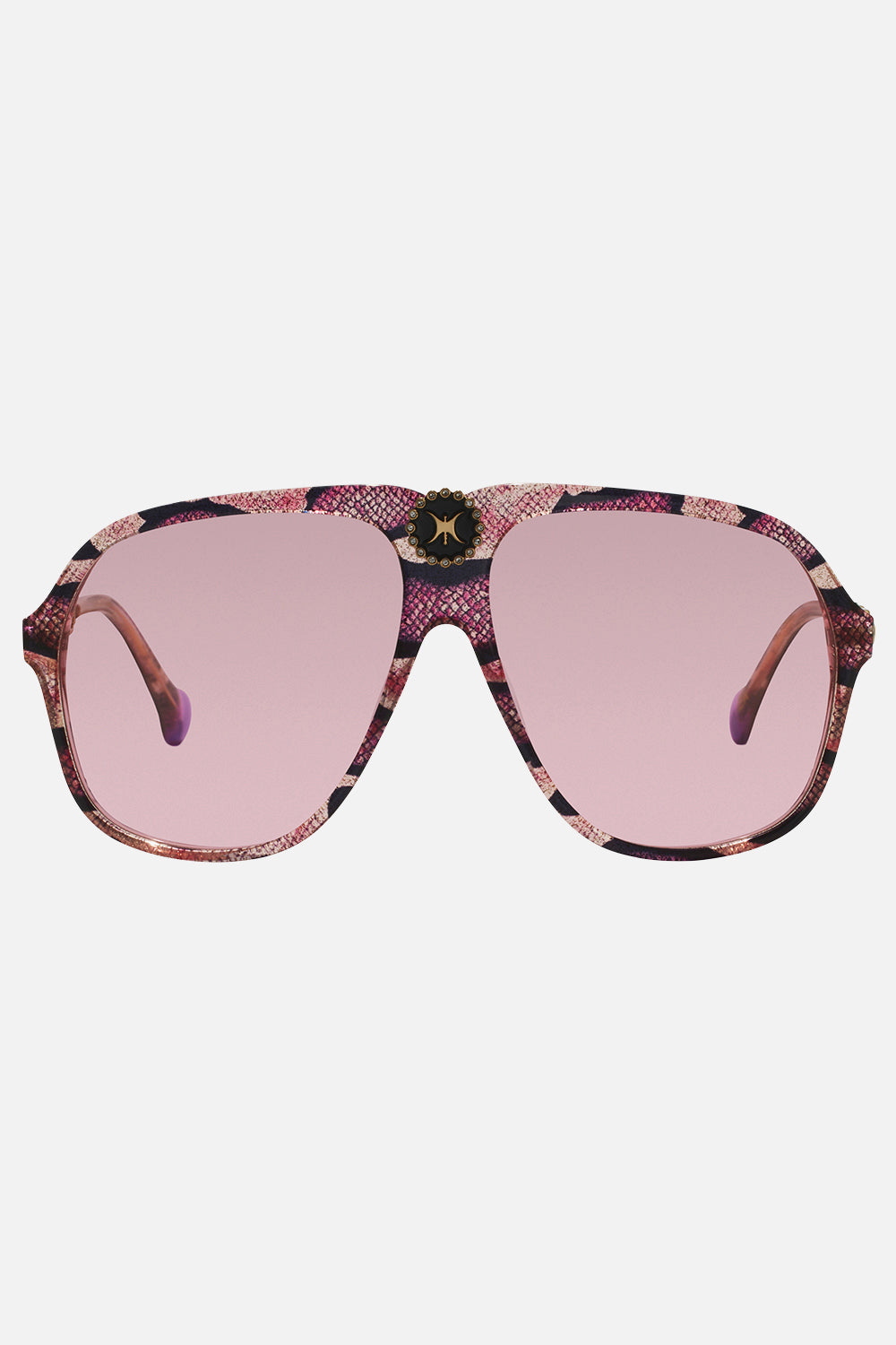 CAMILLA pink snake print designer sunglasses
