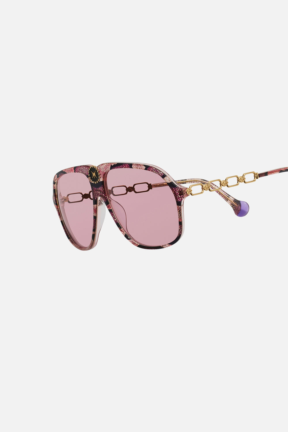 CAMILLA pink snake print designer sunglasses