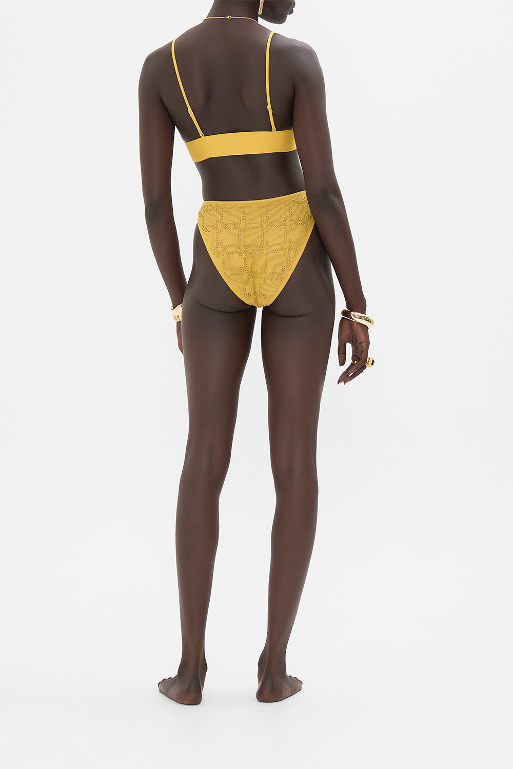 CAMILLA Gold mesh Soft Pull on Tri Bra.