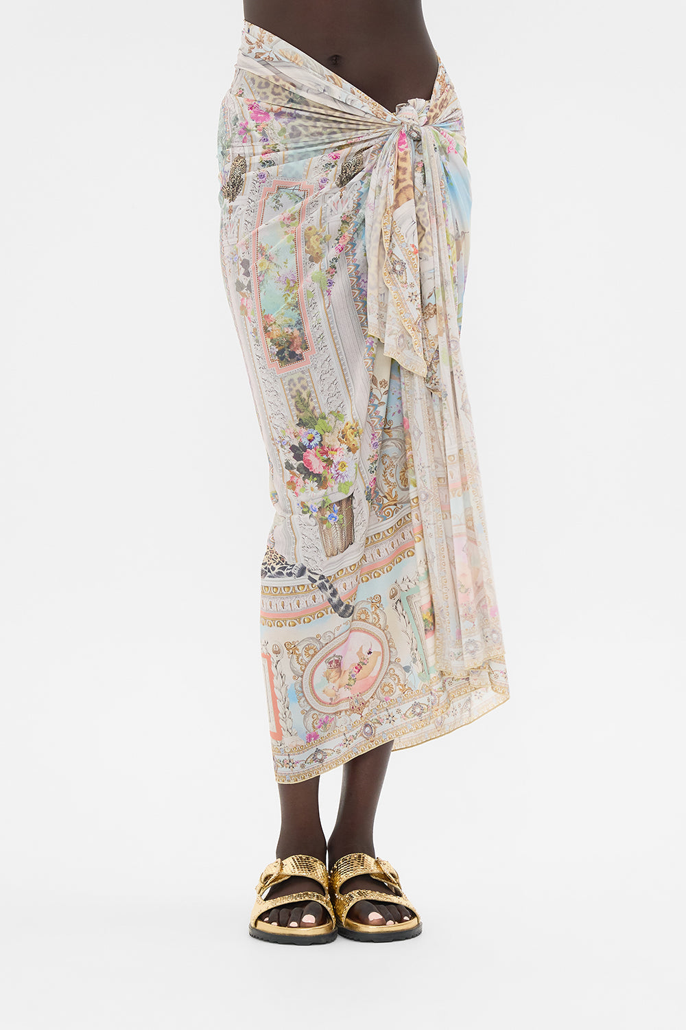 CAMILLA Floral Long Sarong in We Always Have Alexandria Print.