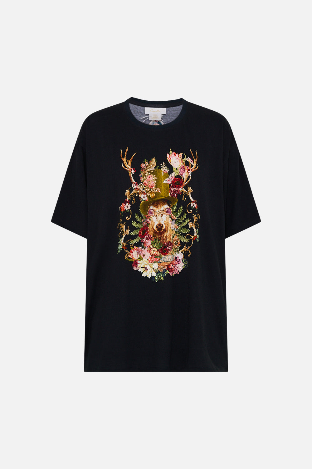 CAMILLA Floral Oversized Band Tee in Tapestry Totems