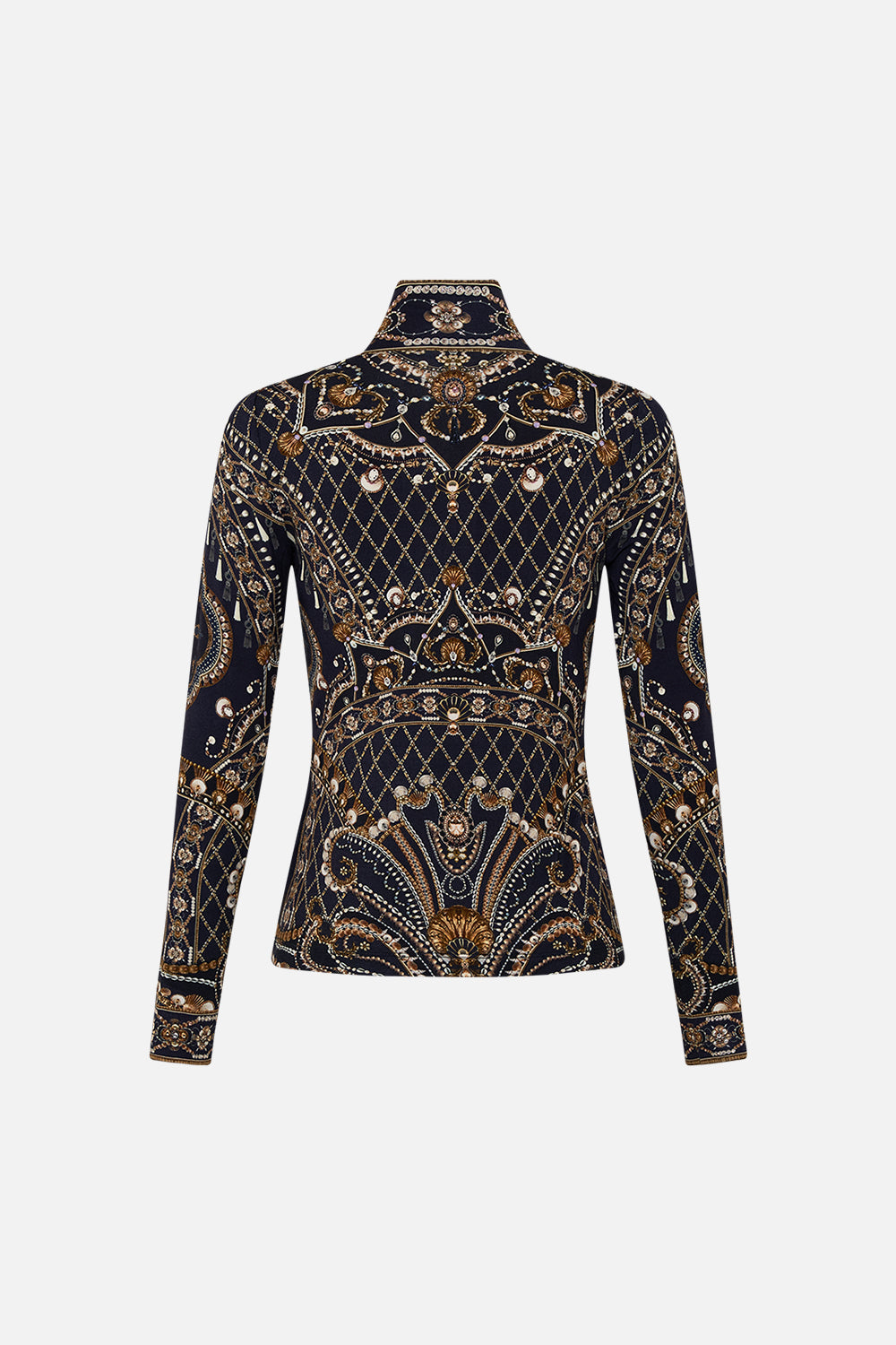 CAMILLA jersey turtleneck in Dance with the Duke print