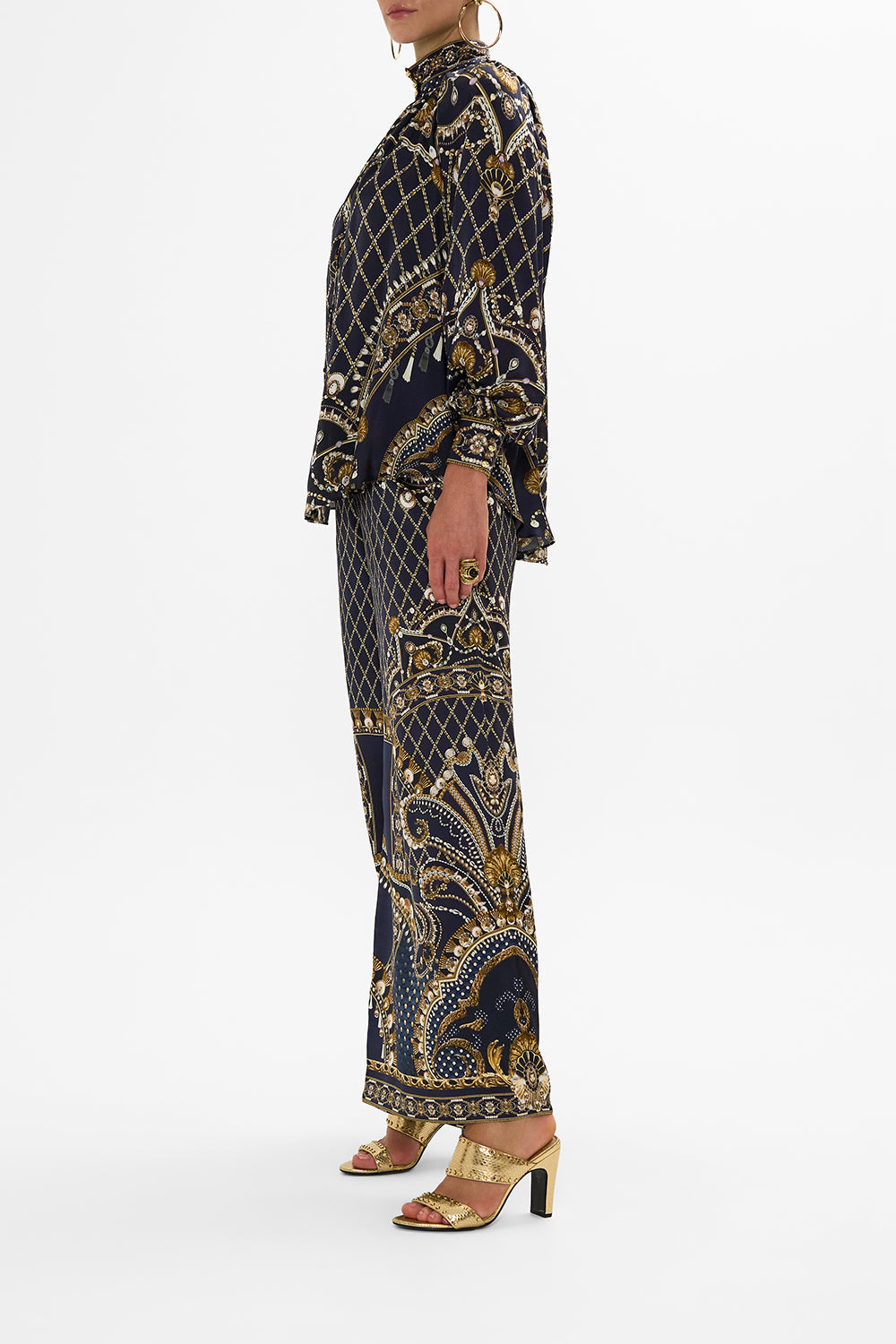 CAMILLA Black Raglan Button Up Shirt in Dance with the Duke