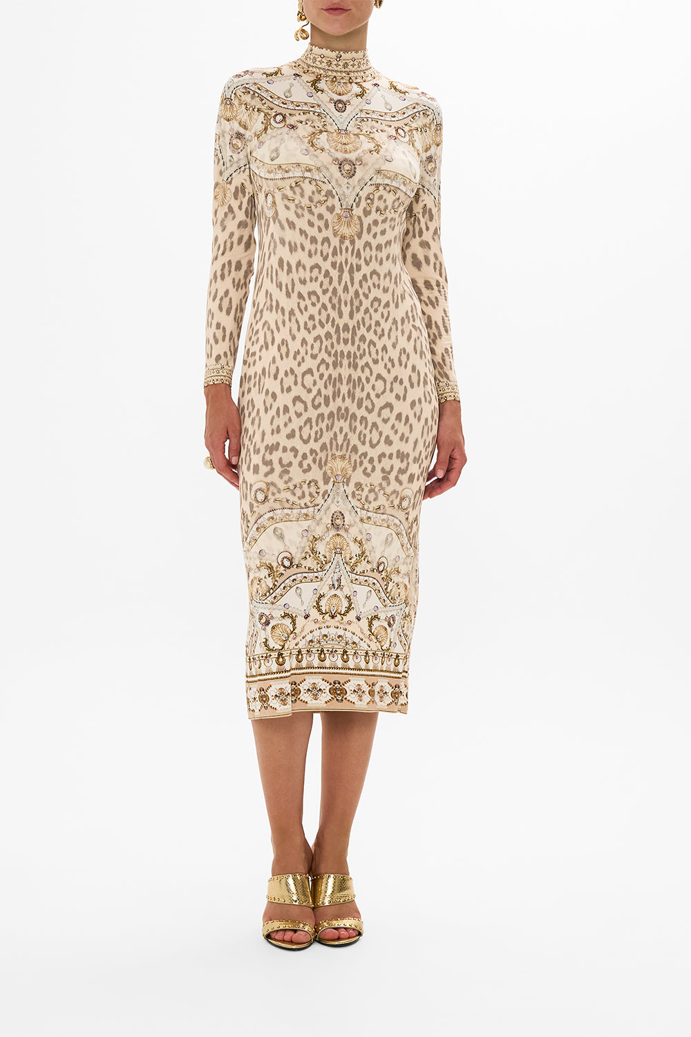 CAMILLA printed jersey dress in Grotto Goddess print