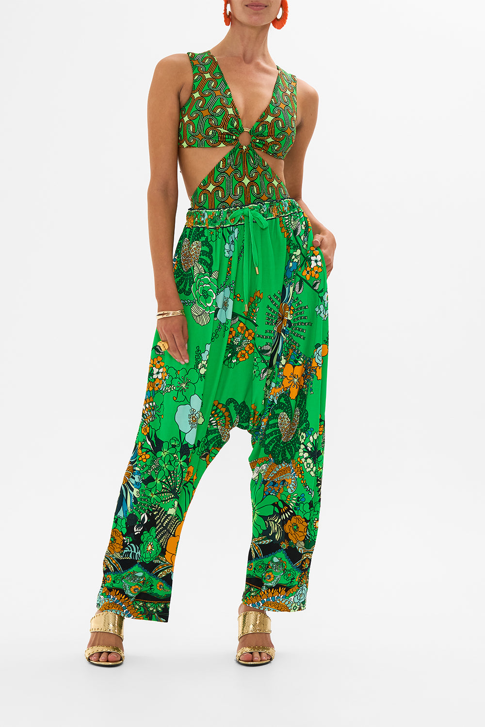 CAMILLA green ring front cut out one piece in Good Vibes Generation