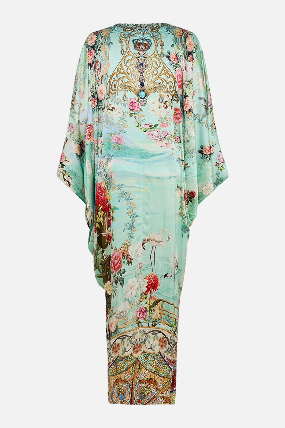 CAMILLA T shape long kaftan in The jewellery museum print.