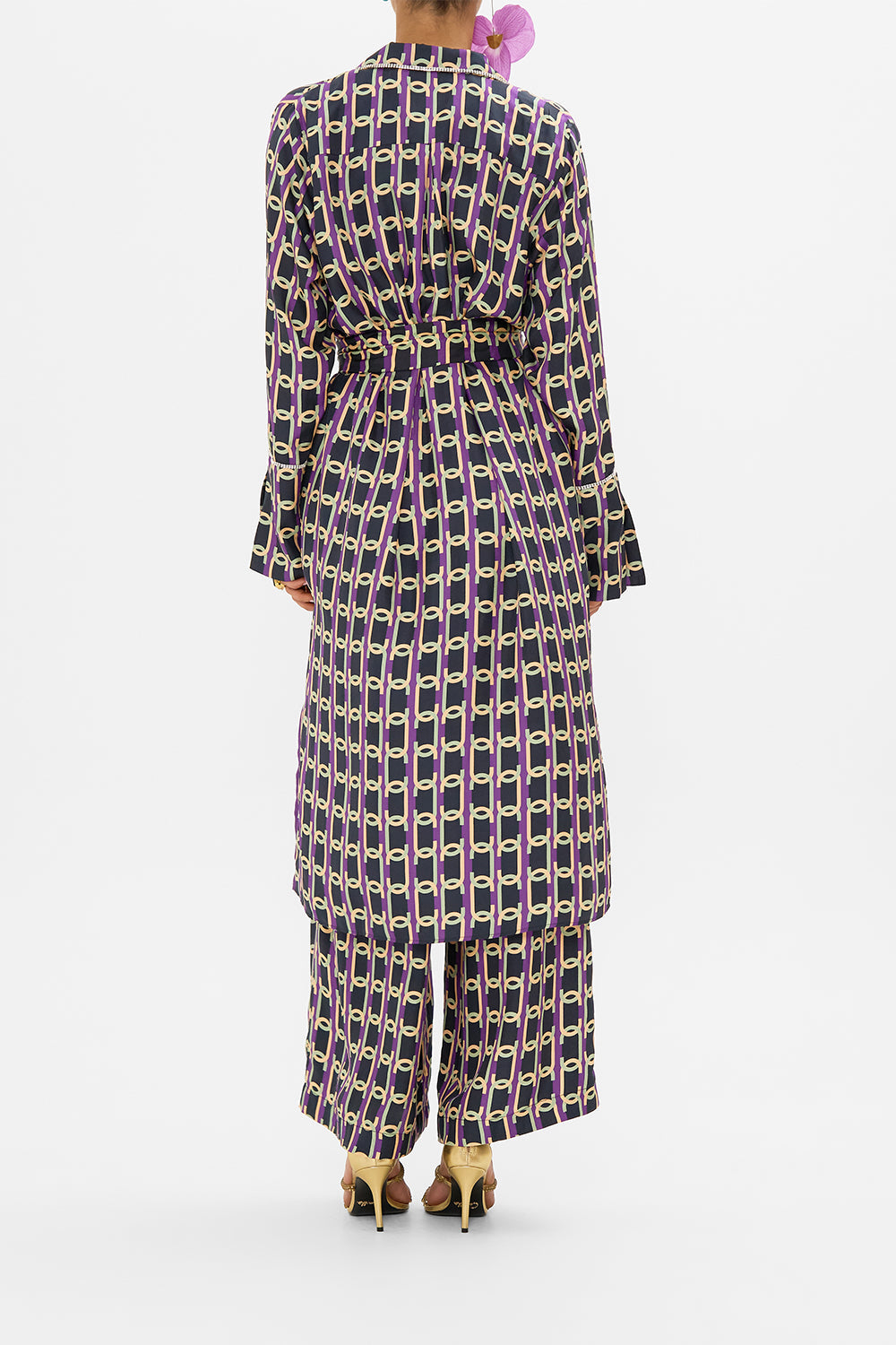 CAMILLA printed coat in Film Diva print