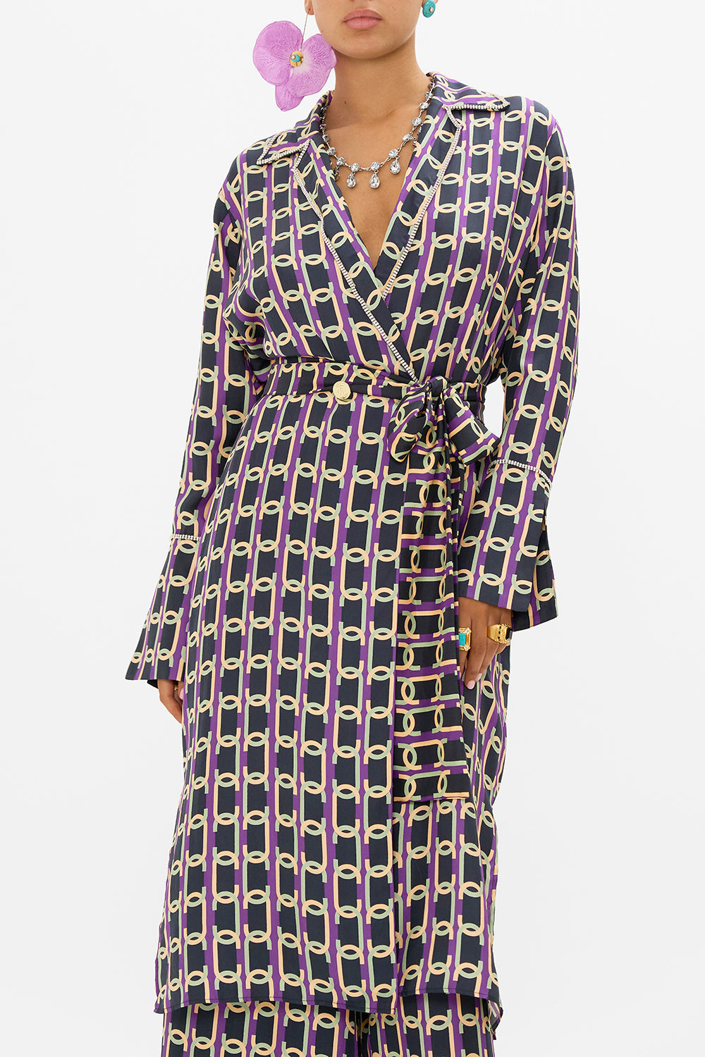 CAMILLA printed coat in Film Diva print