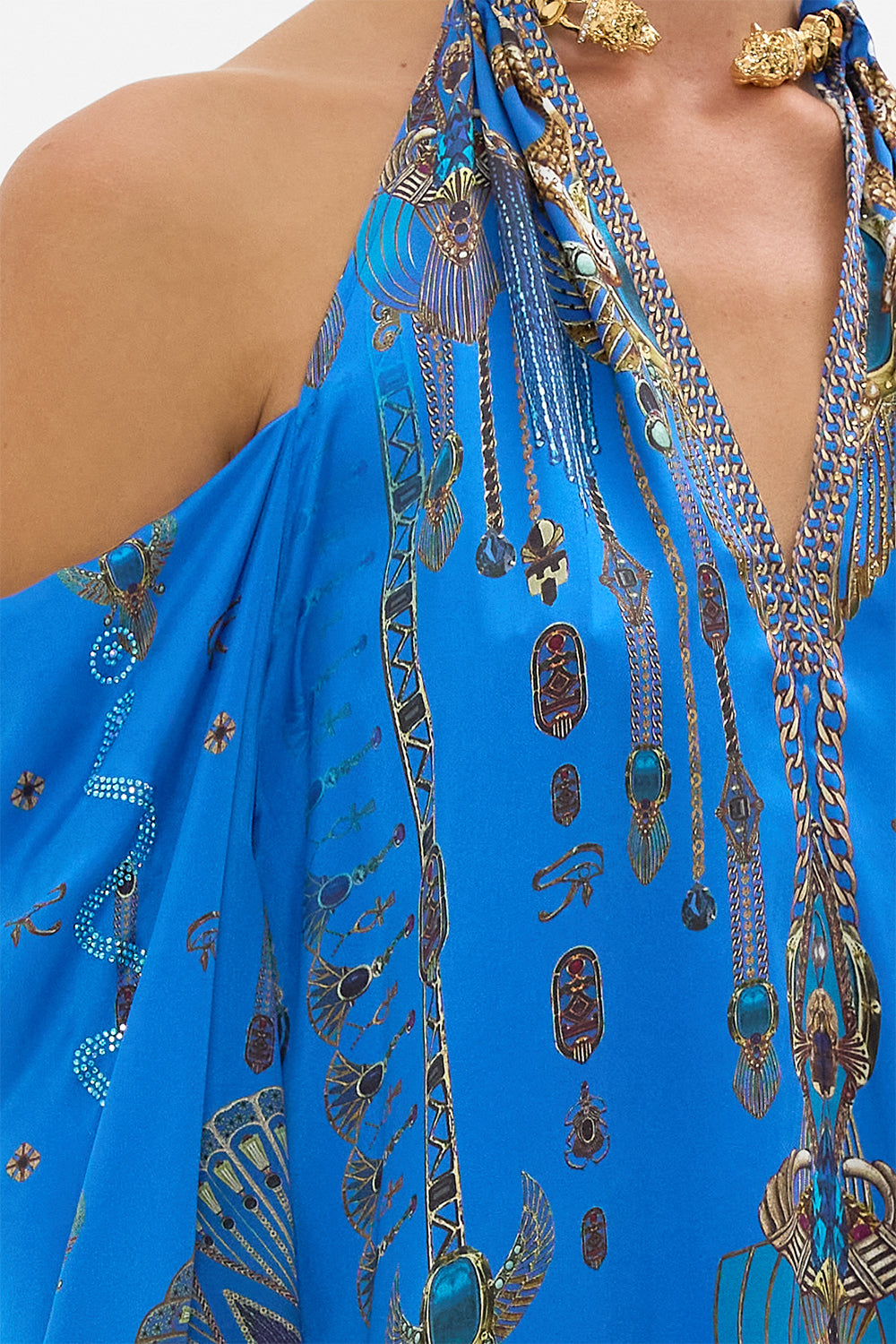 FLARED SLEEVE COLD SHOULDER LONG KAFTAN ARCHIVAL REVIVAL