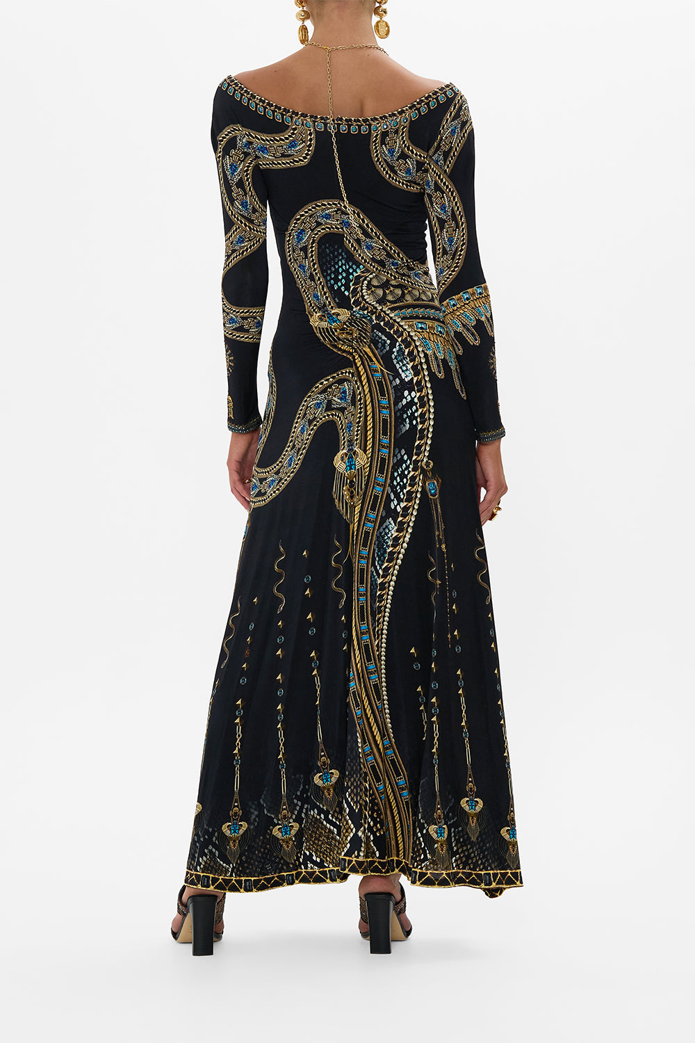 RUCHED JERSEY DRESS WITH HARDWARE AND CHAIN CALL ME CLEOPATRA