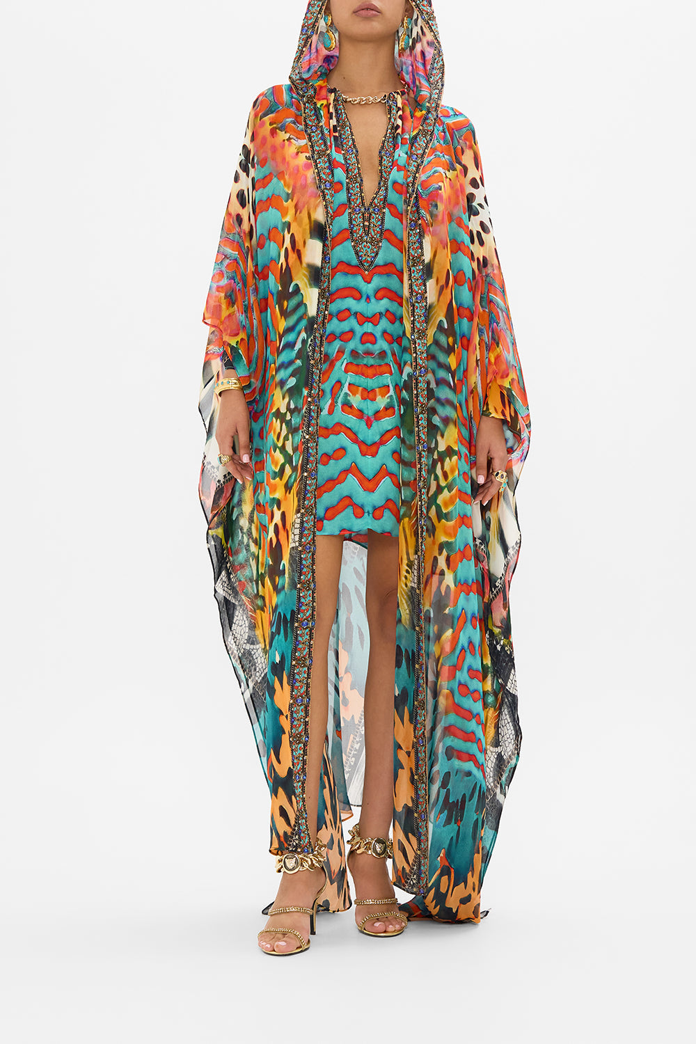 CAMILLA Oversized Robe in Desert Visions print.