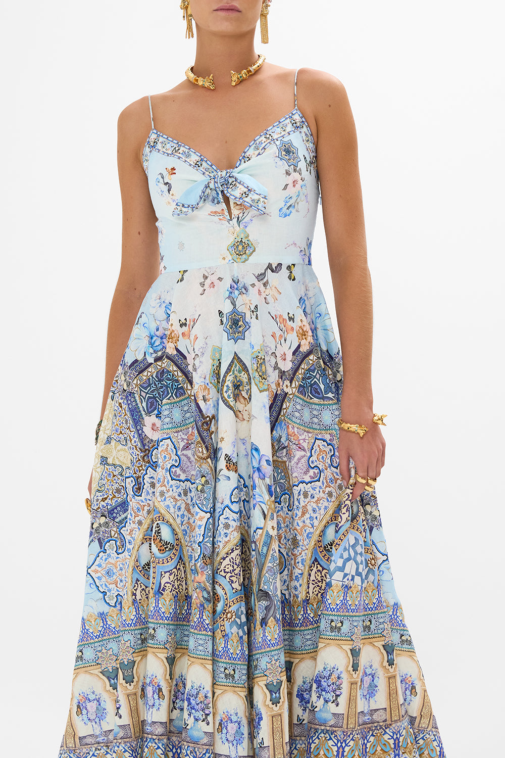 LONG DRESS WITH TIE FRONT AL MANIAL PALACE MEMOIRS