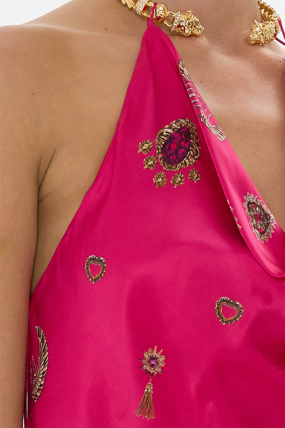 DRAPED TOP WITH HARDWARE KISSED BY A COBRA