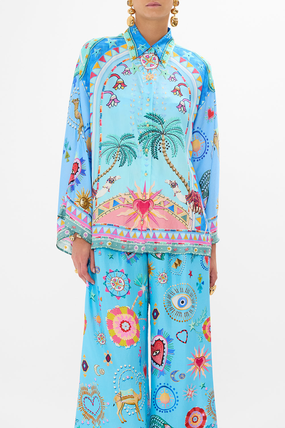 WIDE SLEEVE BLOUSE A PAINTED VILLAGE