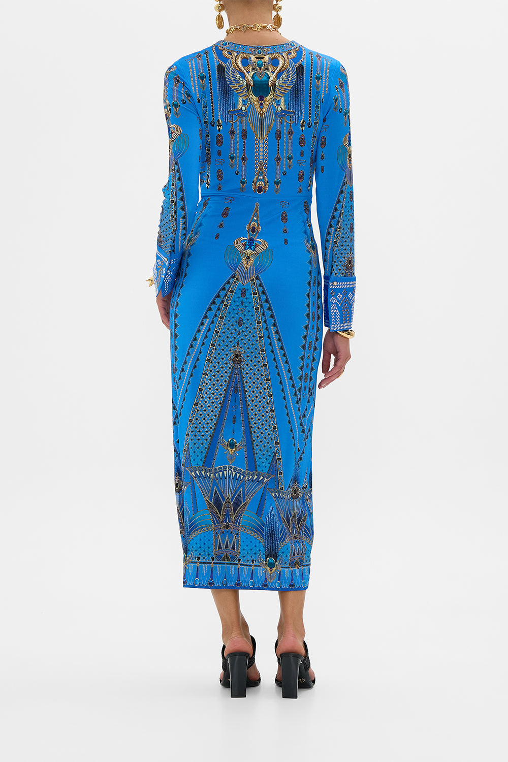 LONG V NECK TWIST FRONT JERSEY DRESS ARCHIVAL REVIVAL