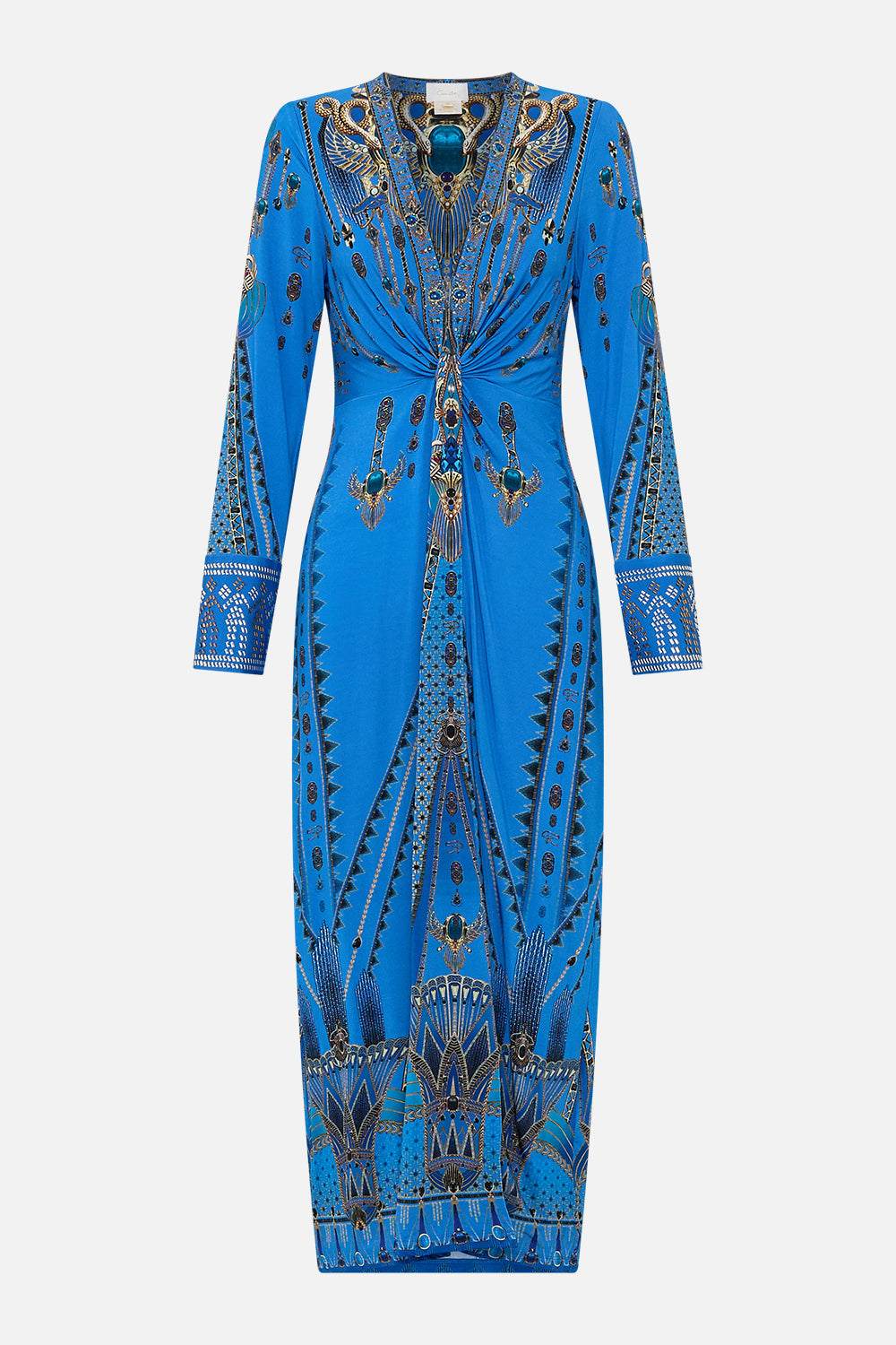 LONG V NECK TWIST FRONT JERSEY DRESS ARCHIVAL REVIVAL