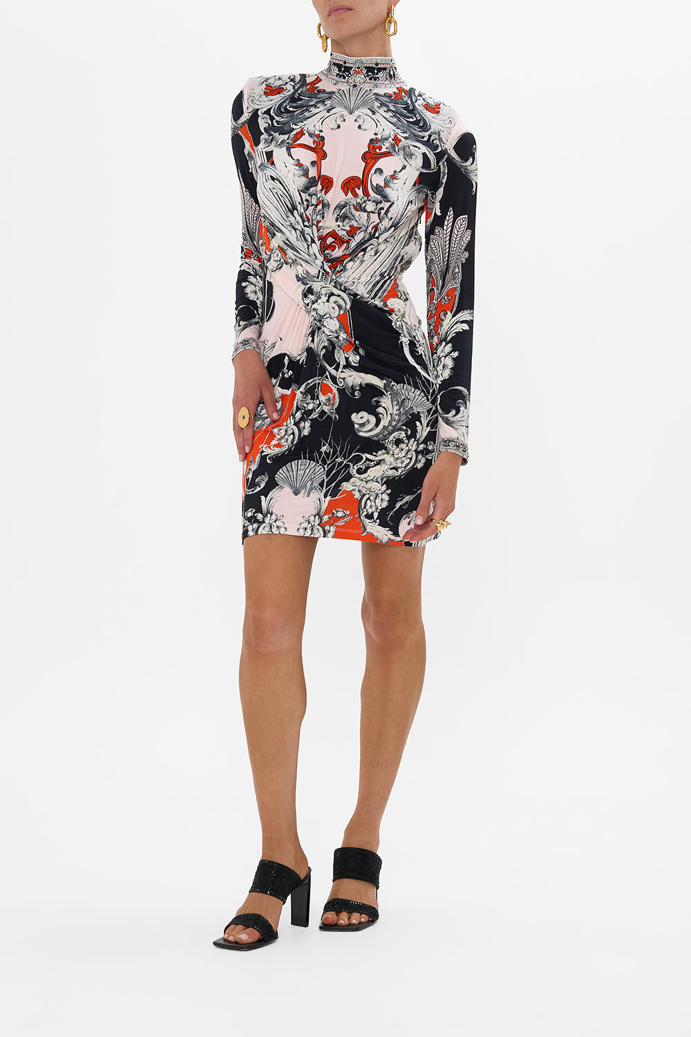 CROSS FRONT MINI DRESS MARK OF MEDUSA