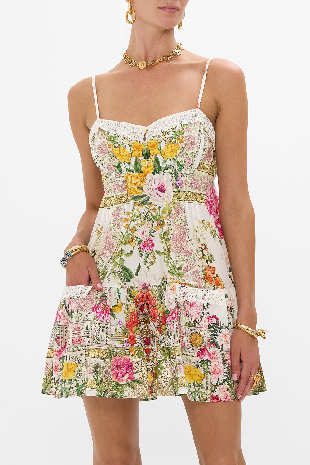 SHORT PINTUCK DRESS WITH POCKETS EGYPTIAN ROSE