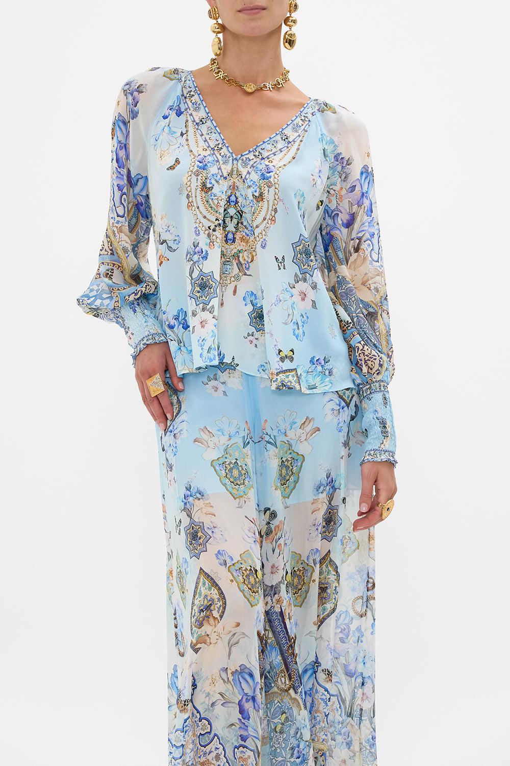 SHIRRED CUFF BLOUSE AL MANIAL PALACE MEMOIRS