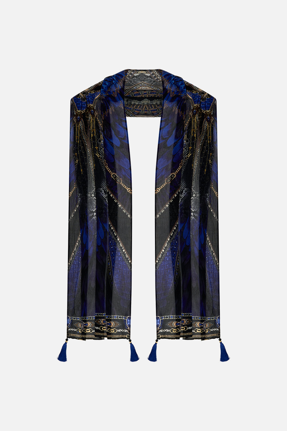 CAMILLA Long Scarf in Other Side of the Oasis print.