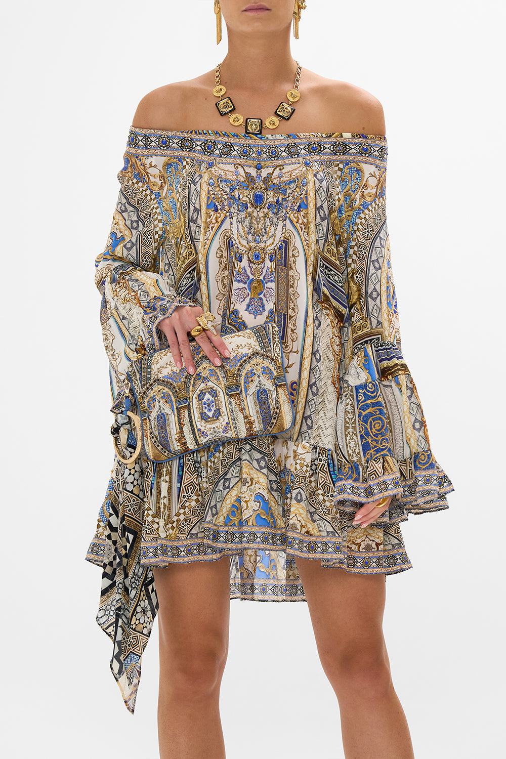 CAMILLA Ring Scarf Clutch in Make Me Your Mosaic Print