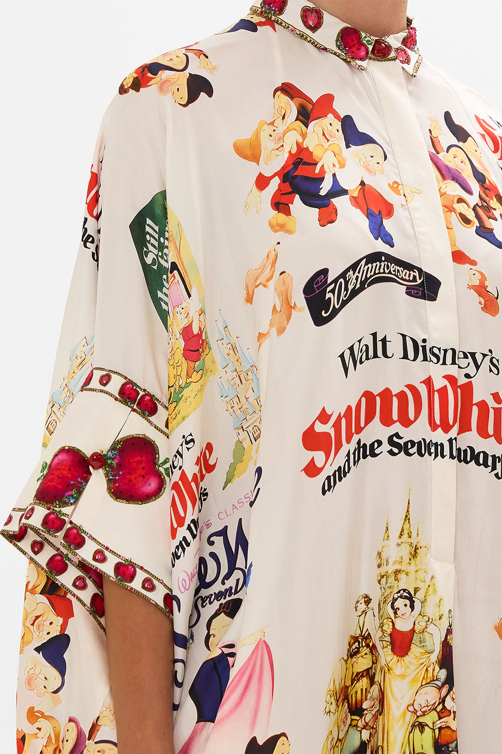 Disney CAMILLA silk kaftan in Princess In Print