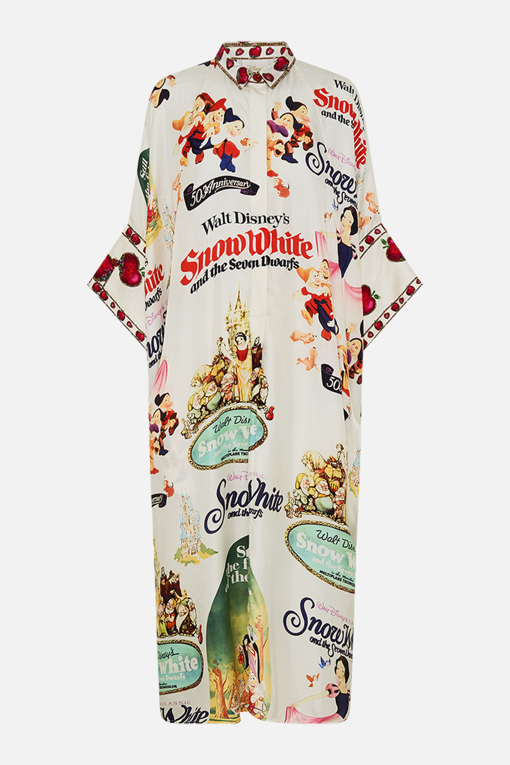 Disney CAMILLA silk kaftan in Princess In Print