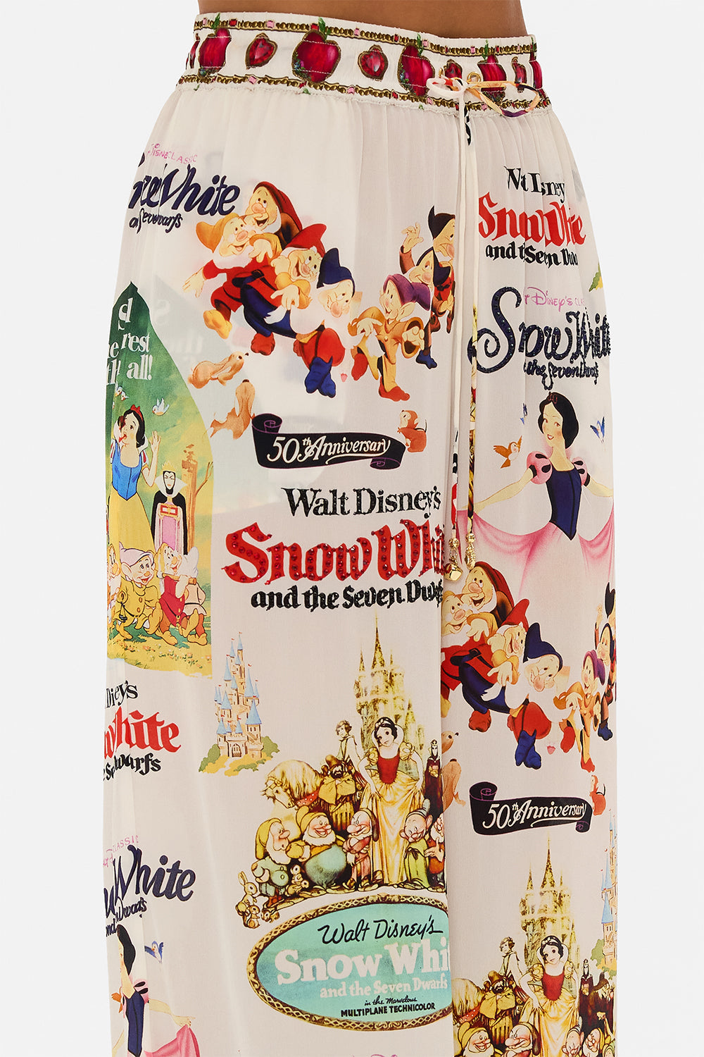 Disney CAMILLA silk pants in Princess In Print