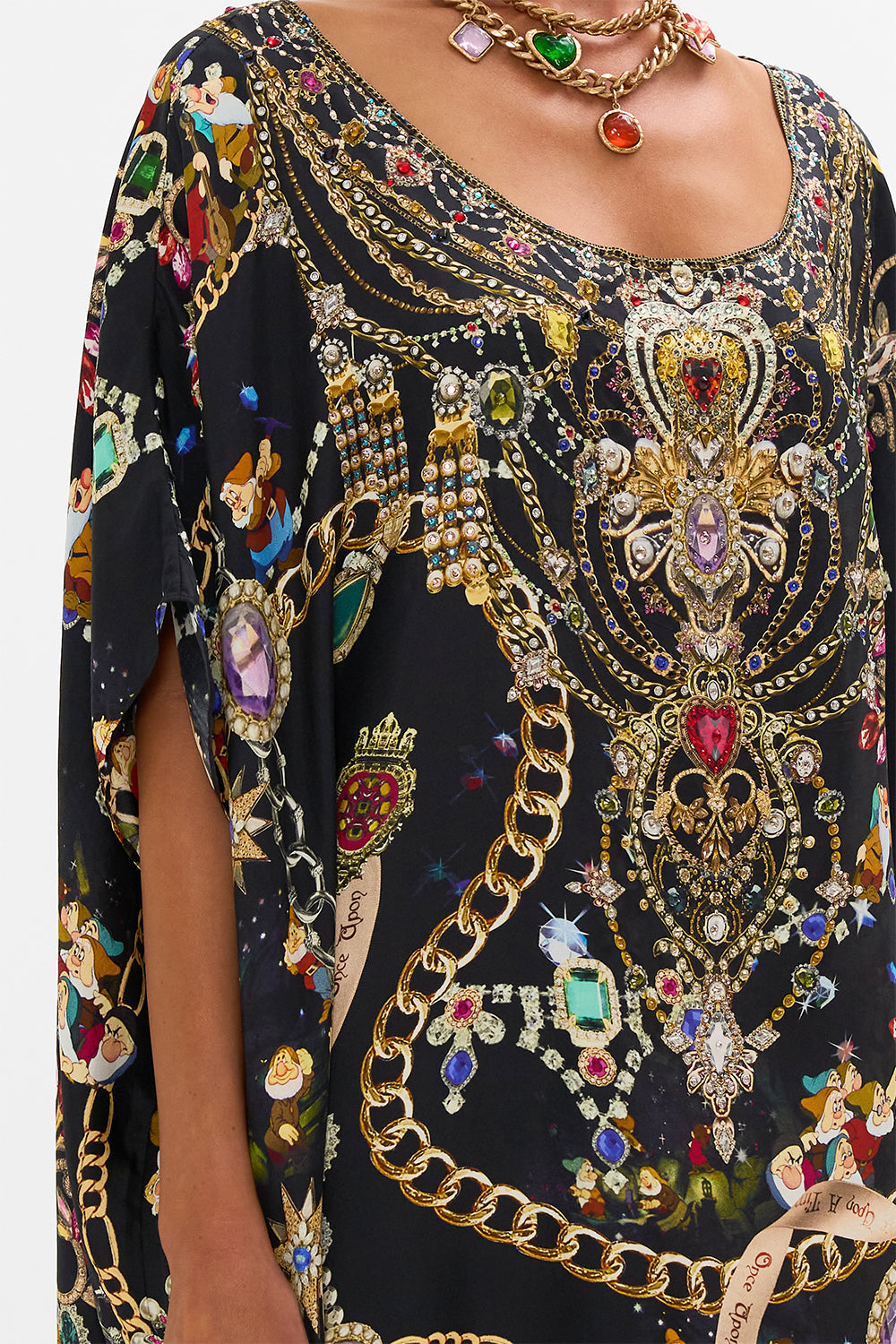 Disney CAMILLA silk kaftan in Happily Ever After print