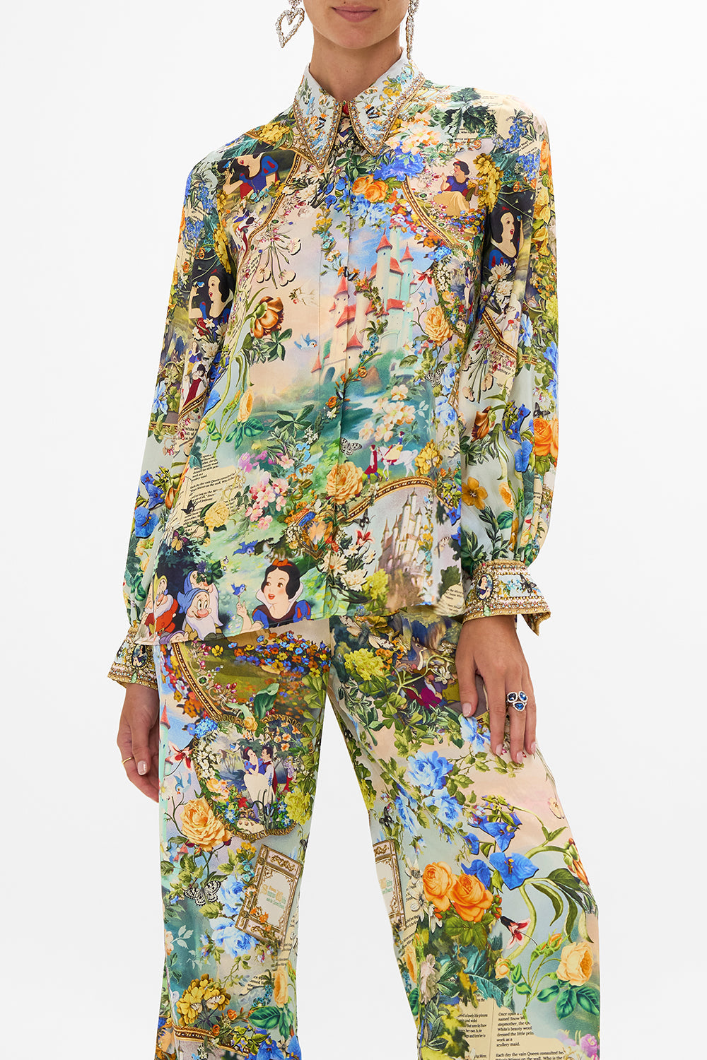 Disney CAMILLA silk blouse in The Kindest One Of All print