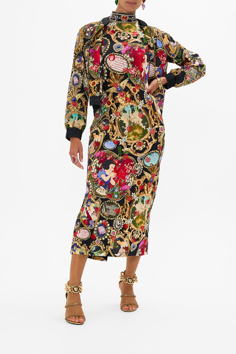 Disney CAMILLA jersey turtleneck in Happily Ever After print